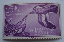 Image #1 of 25 + 10 Centimo 1958 - Greater Hoopoe-lark (Alaemon alaudipes)