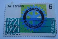 6 Cents 1971 - 50th Anniversary of Rotary International in Australia