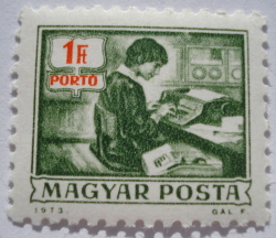 1 Forint 1973 - Postage due - Keypunch operator