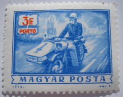 Image #1 of 3 Forints 1973 - Postage due - Postman on motorcycle