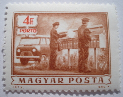 4 Forints 1973 - Postage due - Rural mail delivery