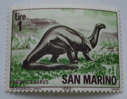 1 Lira 1965 - Brontosaurus