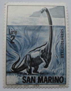 2 Lire 1965 - Brachiosaurus