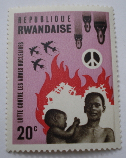 20 Centimes - Mother and Child, Planes Dropping Bombs