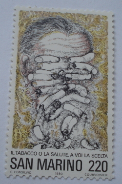 Image #1 of 220 Lire 1980 - Sketches of Smokers and Cigarettes, Giuliana Consilivio.