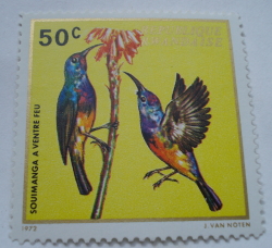 Image #1 of 50 Centimes 1972 -  Variable Sunbird (Nectarinia venusta)