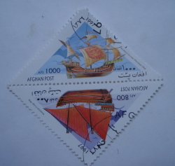 1000+800 Afghani 1997 - Venetian Freighter and North European Merchant Ship