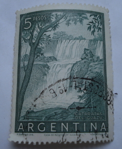 5 Pesos 1955 - Iguazú Falls