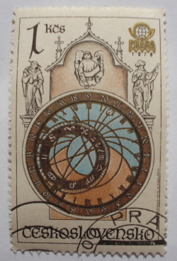 1 Koruna 1978 - Fața ceasului astronomic
