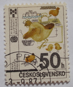 50 Haler 1987 - "Chickens in Kitchen" (Asun Balzola)