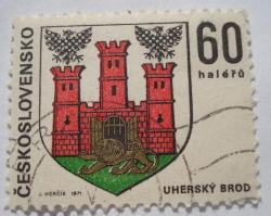 Image #1 of 60 Haler 1971 - Coat of Arms of Uhersky Brod