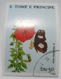 10 Dobra 1988 - Dark brown and white butterfly