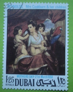 Image #1 of 1.25 riyals- Sir Joshua Reynolds: Mrs. Cookburn and her children