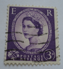 Image #1 of 3 Pence 1954 - Queen Elizabeth II