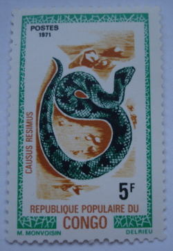 5 Francs 1971 - Green Night Adder (Causus resimus)