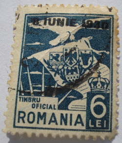 Image #1 of 6 Lei - Timbru oficial ( supratipar 8 Iunie 1930)