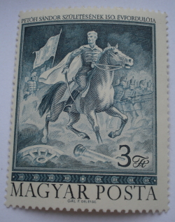 3 Forints 1972 - Petofi on Horseback (Equus ferus caballus)