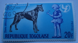 Image #1 of 20 Francs - Doberman Pinscher (Canis lupus familiaris), French Girl