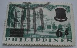 Image #1 of 6 Sentimo - Quezon institute with overprint 6 S/5+5 centavo