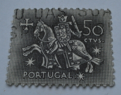 Image #1 of 50 Centavos 1953 - Knight on horseback (from the seal of King Dinis)