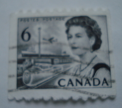 Image #1 of 6 Cents 1970 - Queen Elizabeth II, Transport
