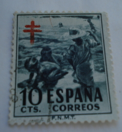 10 Centimos 1951 - Children. Cross of Lorraine