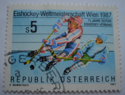 5 Schilling 1987 - Campionatul Mondial de hochei pe gheață, Viena 1987