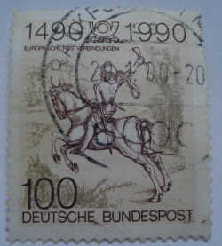 Image #1 of 100 Pfennig 1990 - 500th Anniversary of Regular European Postal Services