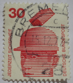 Image #1 of 30 Pfennig - Falling Brick and Protective Helmet