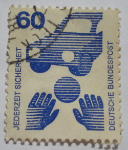60 Pfennig - Ball in Front of Car (Child Road Safety)