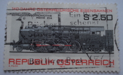 2.50 Schilling 1977 - 1 locomotivă rapidă „D 2” h2 BR 214 (1937)