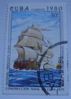 10 Centavos 1980 - Ship of the Line "Santisima Trinidad", 1805