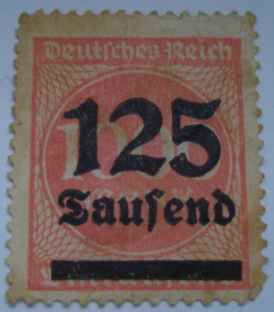 125 Reichsmark - Surcharge - 125T on 1000m (numbers)