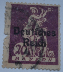 Image #1 of 20 Reichspfennig - Stamps of Bavaria overprinted Deutsches Reich