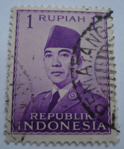 1 Rupiah - Președintele Sukarno