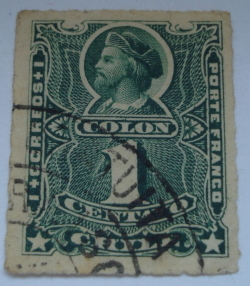 Image #1 of 1 Centavo - Christopher Columbus (1451-1506) - Blue green