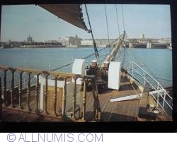 Leningrag - St. Petersburg - Vasilyevsky Island from an old frigate on the Neva river 1986