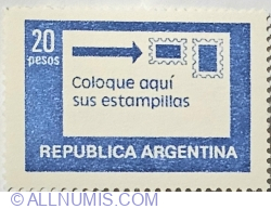 20 Pesos - Coloque aqui sus estampillas