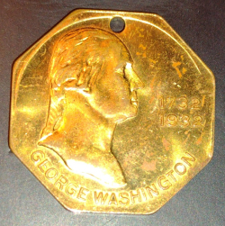 Brass Medallion - Whitehead &amp; Hoag Co. - To Commemorate the Bicentennial of the birth of George Washington