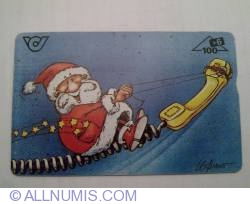 Weihnachten 1998 - Santa riding on a phone