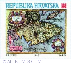 2200 Dinar The 50th Anniversary of the  Uniting of Istria, Rijeka, Zadar and the Islands to Croatia