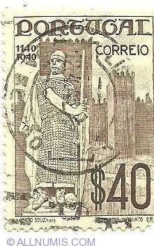 40 centavos 1940 - King Alfonso Henriques (c. 1110-1185)