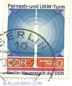 Image #1 of 10 pfennig Berlin, Fernsehturm television tower 1969