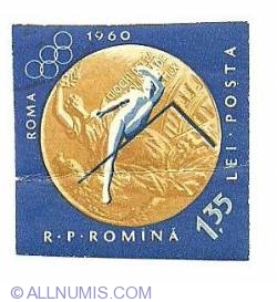 Image #1 of 1.35 Lei - Medalia de aur - Saritura in inaltime - Roma 1960