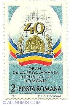 2 Lei 1987 - 40 years since the Proclamation of the Republic in Romania