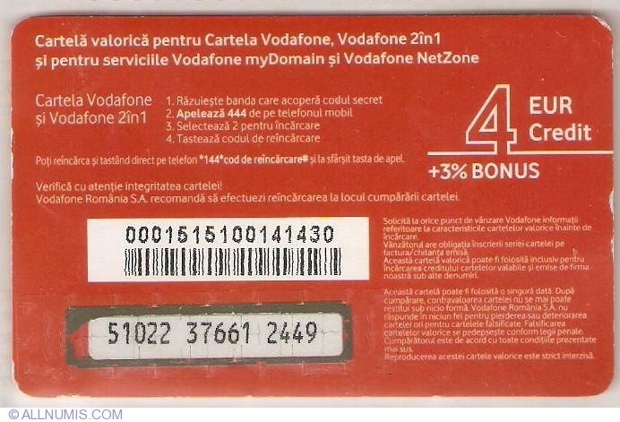 4 Euro - Vodafone, Vodafone - Recharge - Romania - - 1677