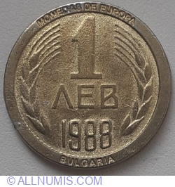 Image #1 of Monedas de Europa - 1 Leva 1988 Bulgaria