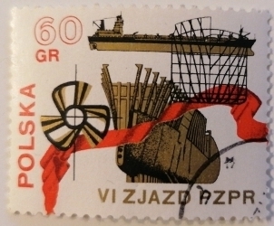 Image #1 of 60 Grosz 1971 - 6th Congress Of The Polish United Worker's Party - Bulk Carrier "Manifest July"