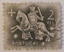 2 Escudos - Cavaler călare (din trupa regelui Dinis)