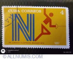 4 Centavos 1972 - "N" and fencing